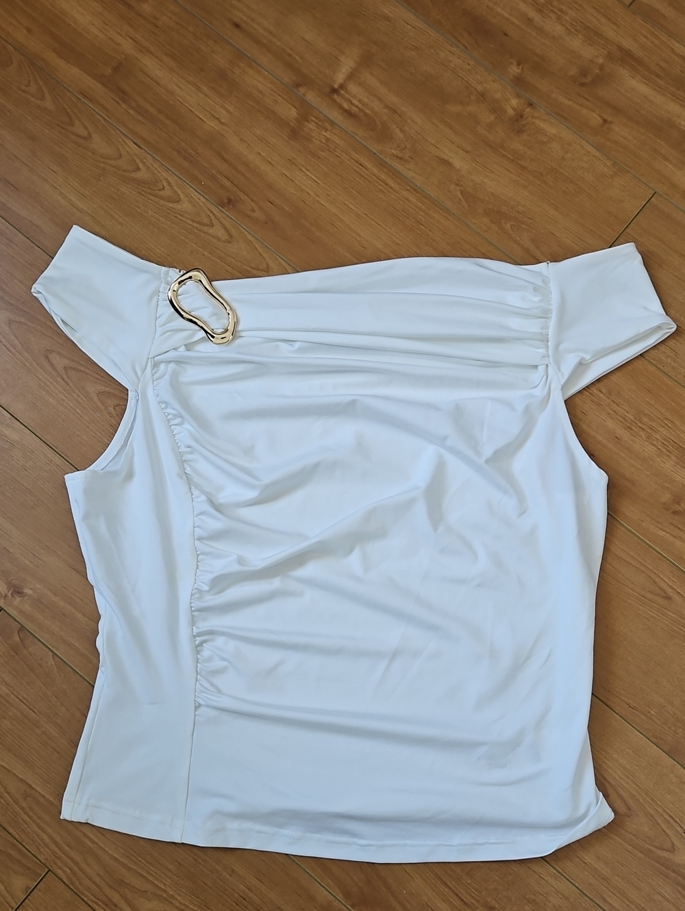 Off The Shoulder Top With Gold Hardware